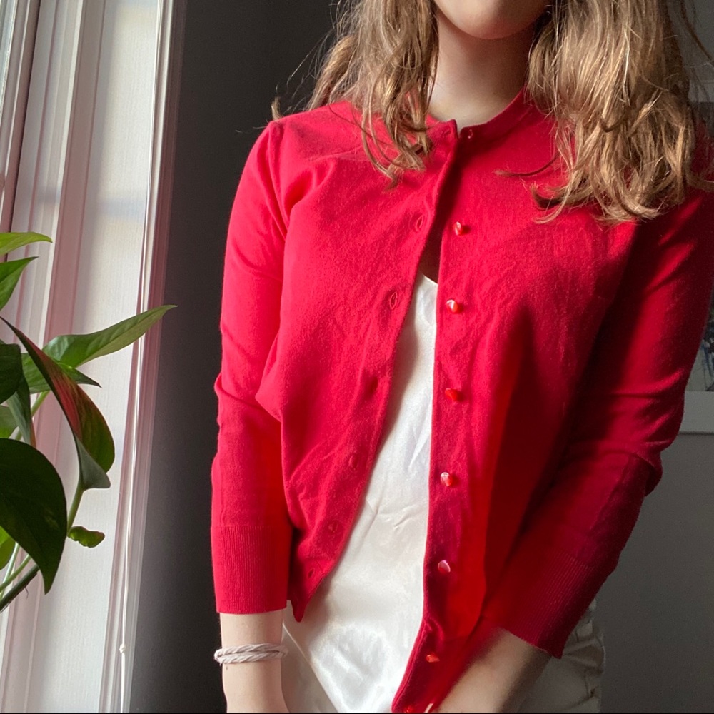 J.Crew Red Cardigan